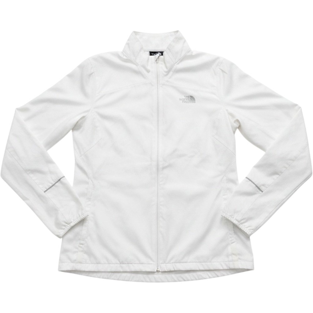 The North Face Windbreaker Jacket Womens Large White Excellent Reflective Zip